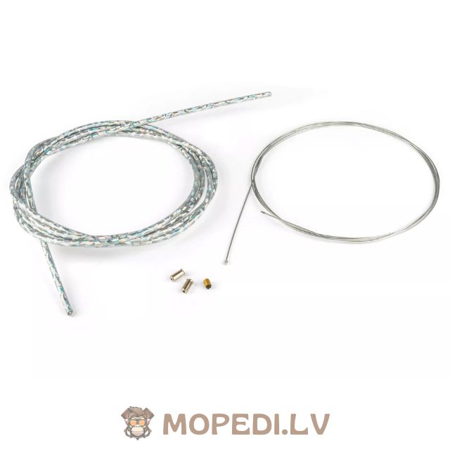 Throttle Cable Kit universal 1.2mm x 2 meters Motoforce Racing Lazer chrome