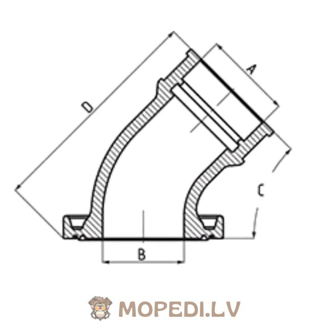 Intake Manifold Polini 360° / 58° 25mm PHBG / CP Minarelli horizontal
