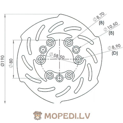 Stabdžių diskas „Racing Wave“, 190/58 mm, universalus