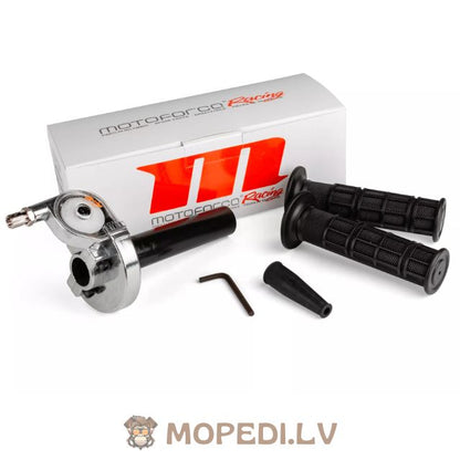 Greito veikimo droselio rankena su chromo / guminėmis rankenėlėmis