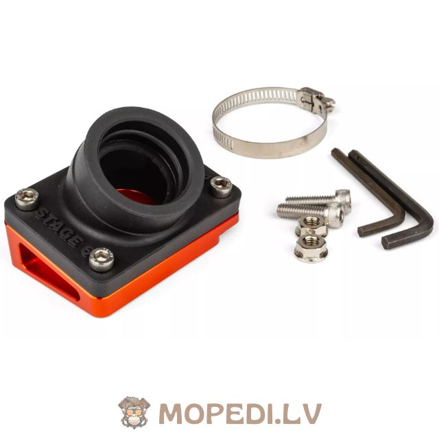 Intake Manifold + Spacer 35mm PWK / VHST Stage6 R/T orange Piaggio / Peugeot horizontal