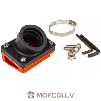 Intake Manifold + Spacer 35mm PWK / VHST Stage6 R/T orange Piaggio / Peugeot horizontal
