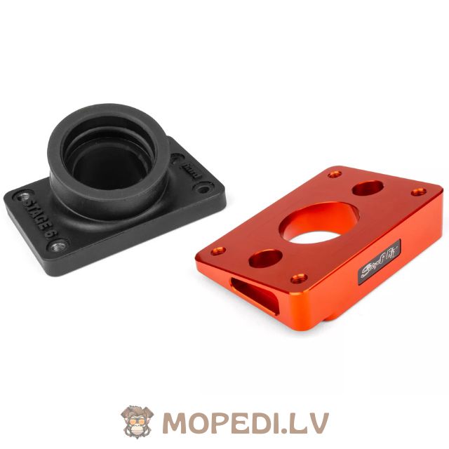 Intake Manifold + Spacer 35mm PWK / VHST Stage6 R/T orange Piaggio / Peugeot horizontal