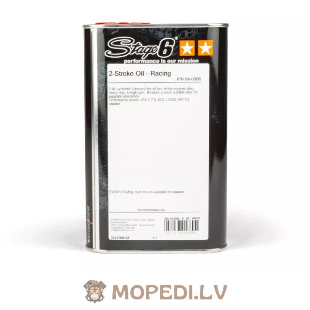 2-Stroke Oil Stage6 Racing 100% synthetic 1L