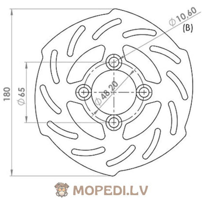Brake Disc Wave Motoforce 180mm 4-hole Yamaha BW's